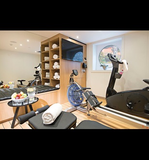 Gym on board a luxury river cruise for keeping up with fitness routines